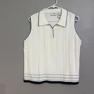 Vintage Liz Sport Golf Tennis Sweater Vest V-Neck Preppy 90s Womens  Large